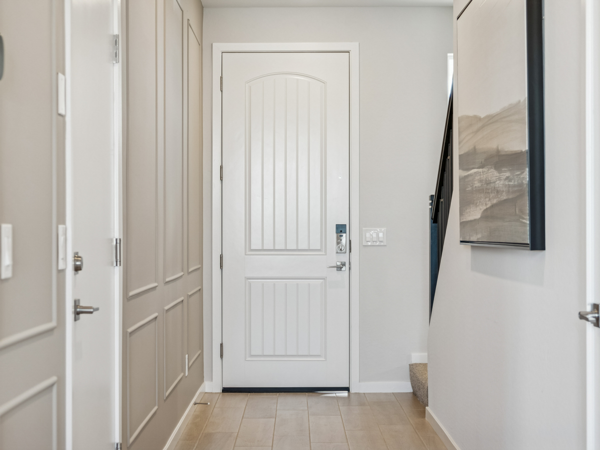 A room with white doors.