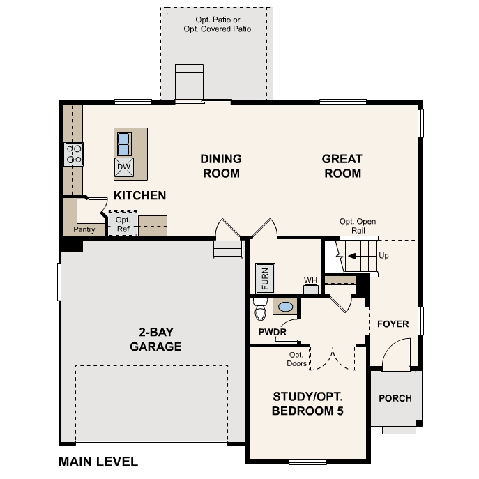 Diagram, engineering drawing. Powell Floorplan, Main Level