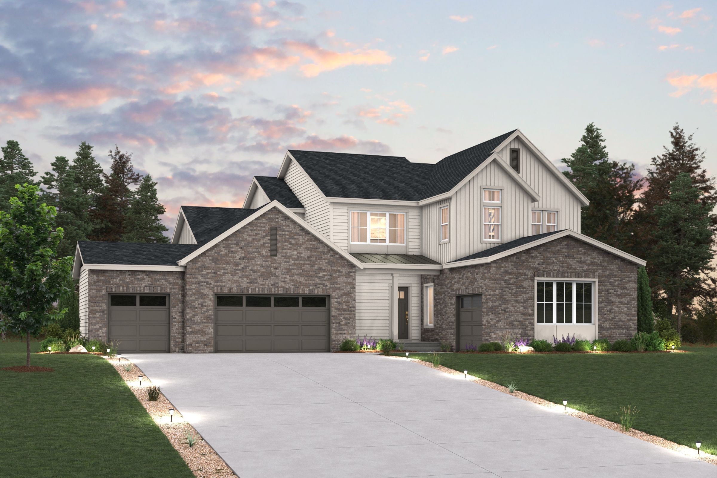 A house with a driveway.