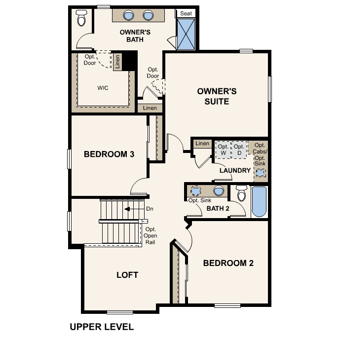 Diagram, engineering drawing. Langston Floorplan, Upper Level