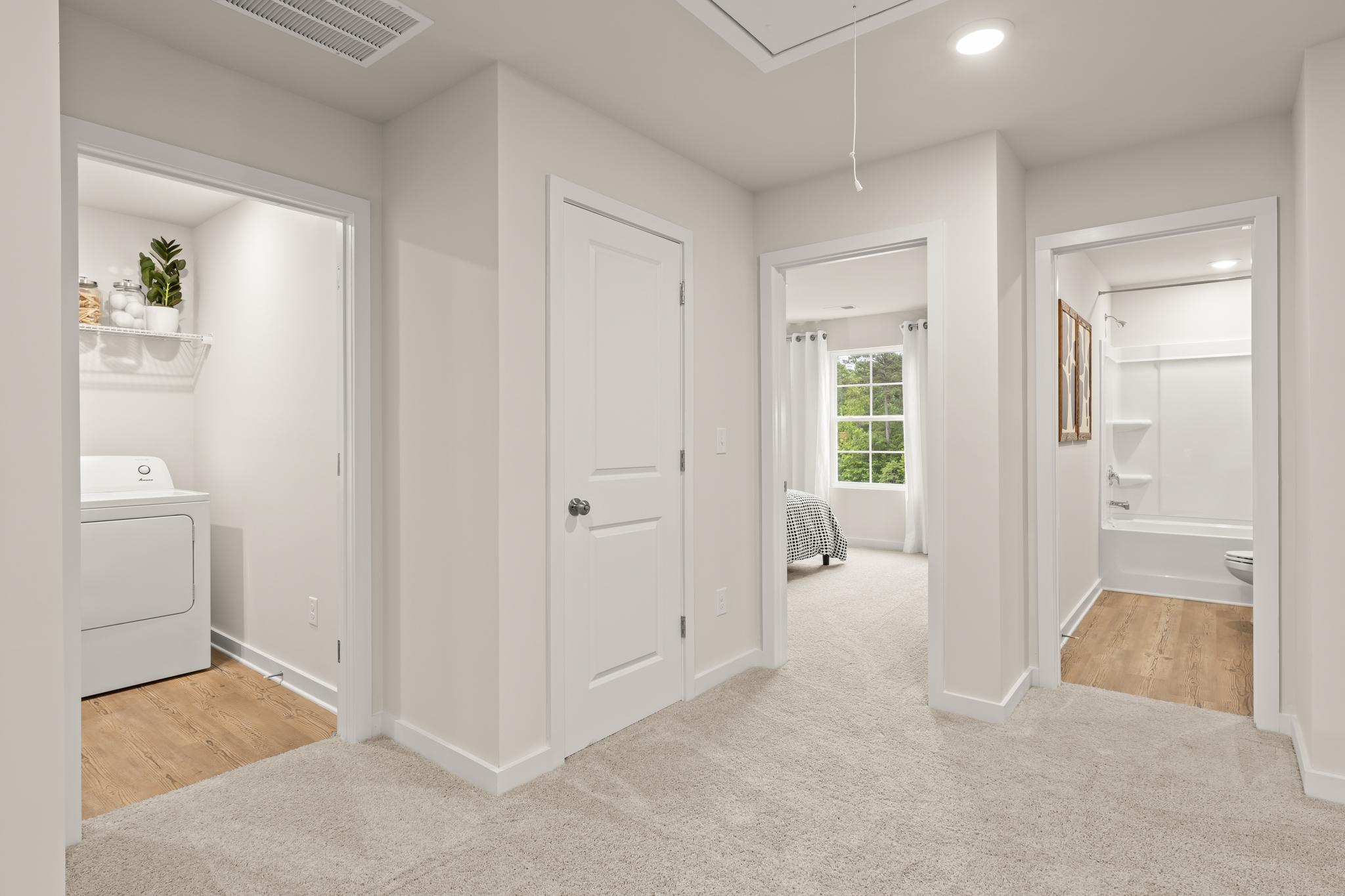 A room with white doors.