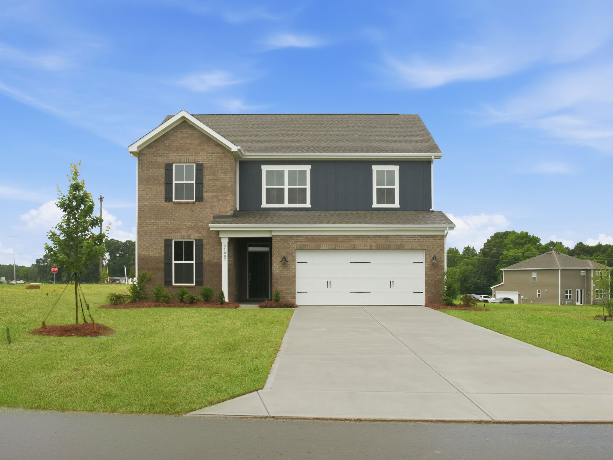 A house with a garage.