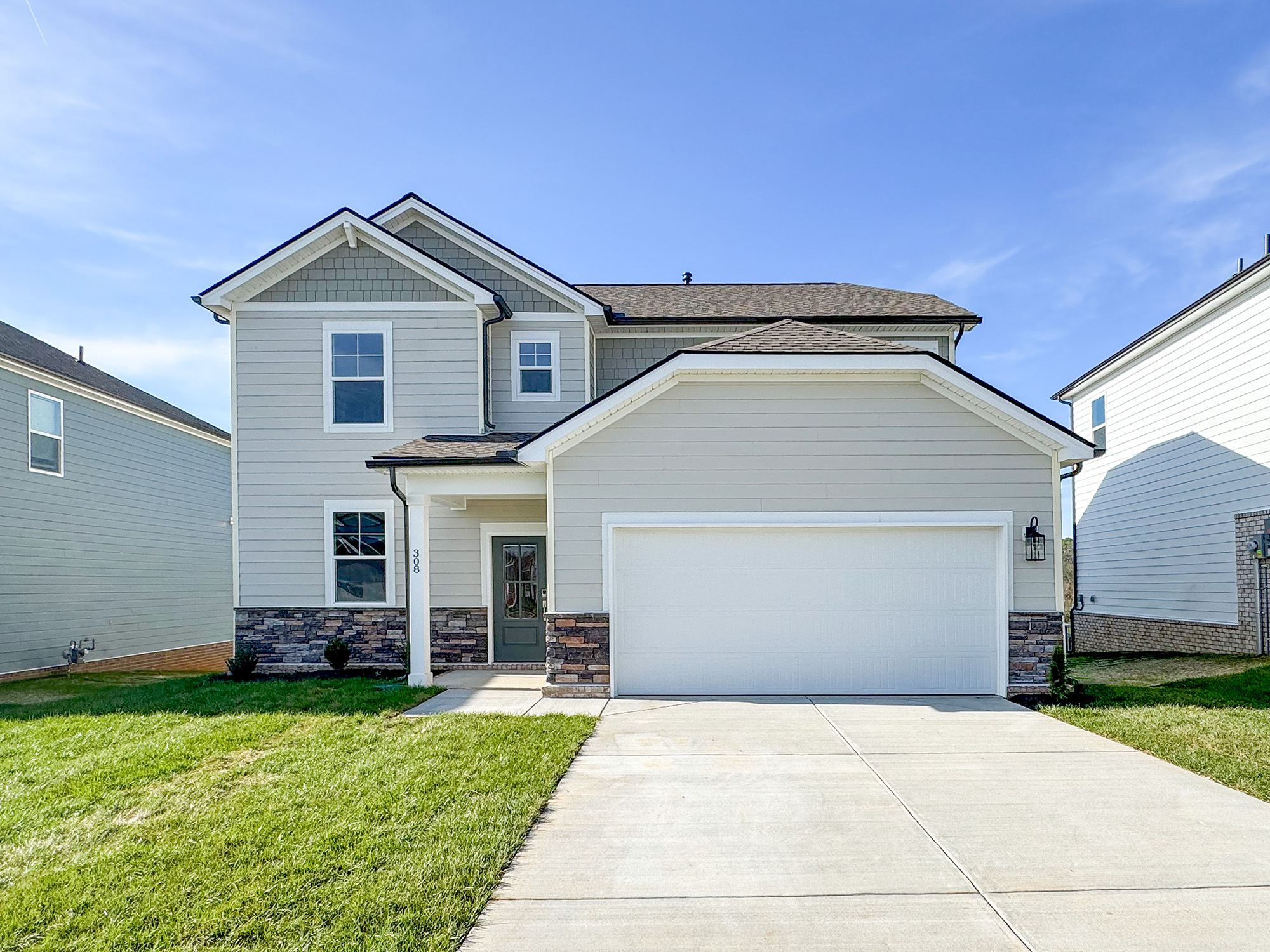 A house with a garage.