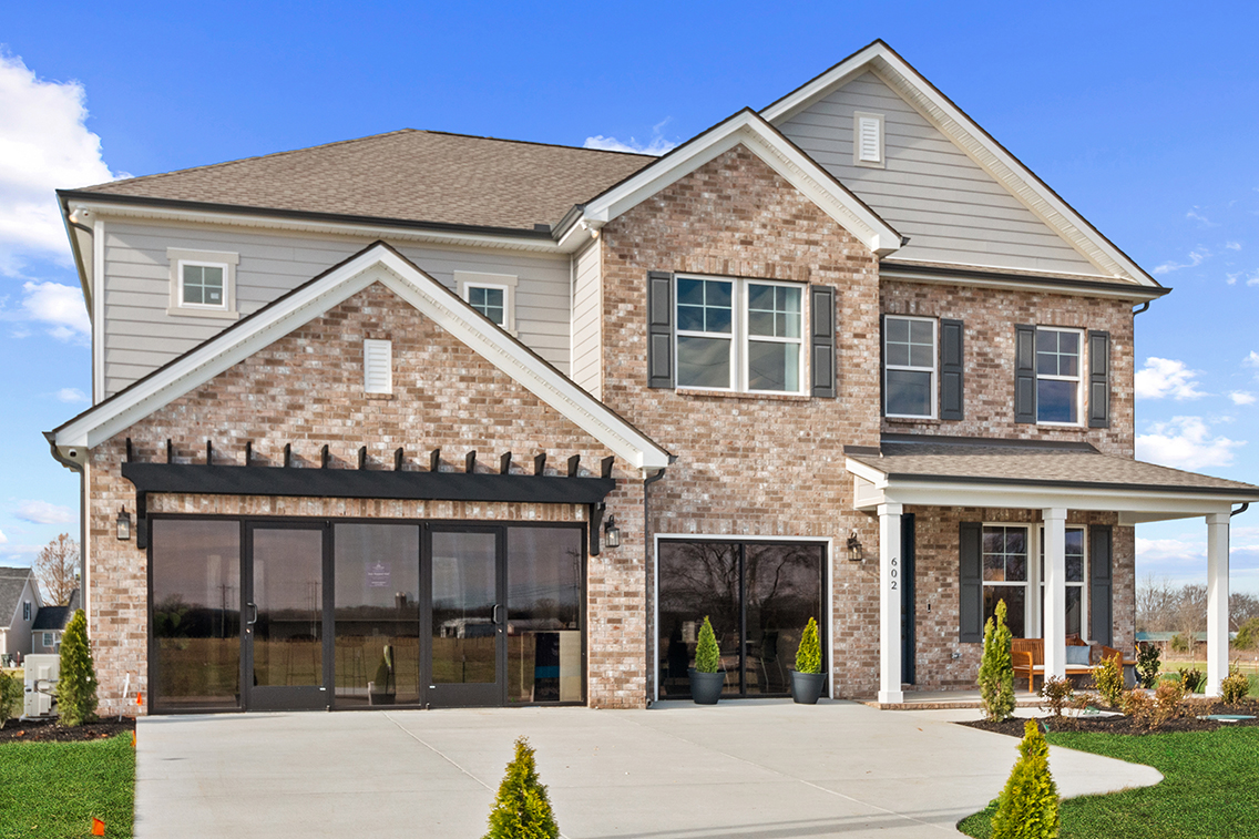 A large brick house.