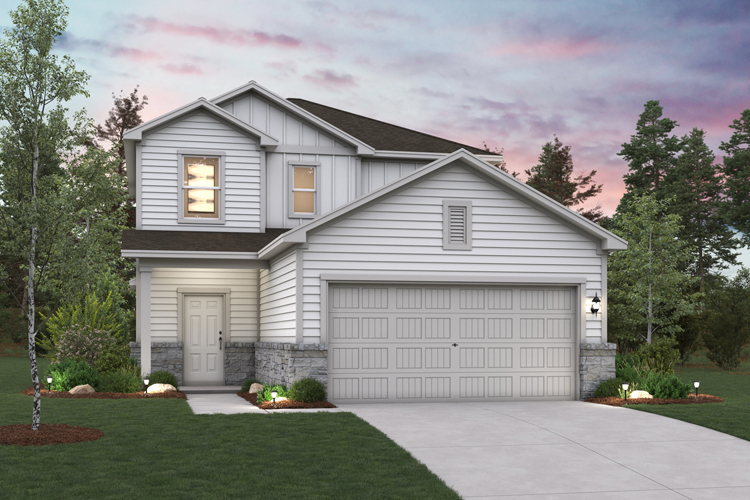 A house with a garage.