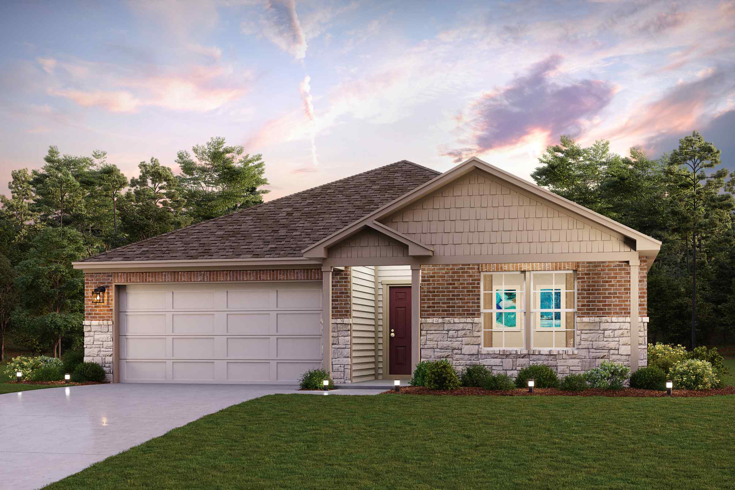 A house with a garage.