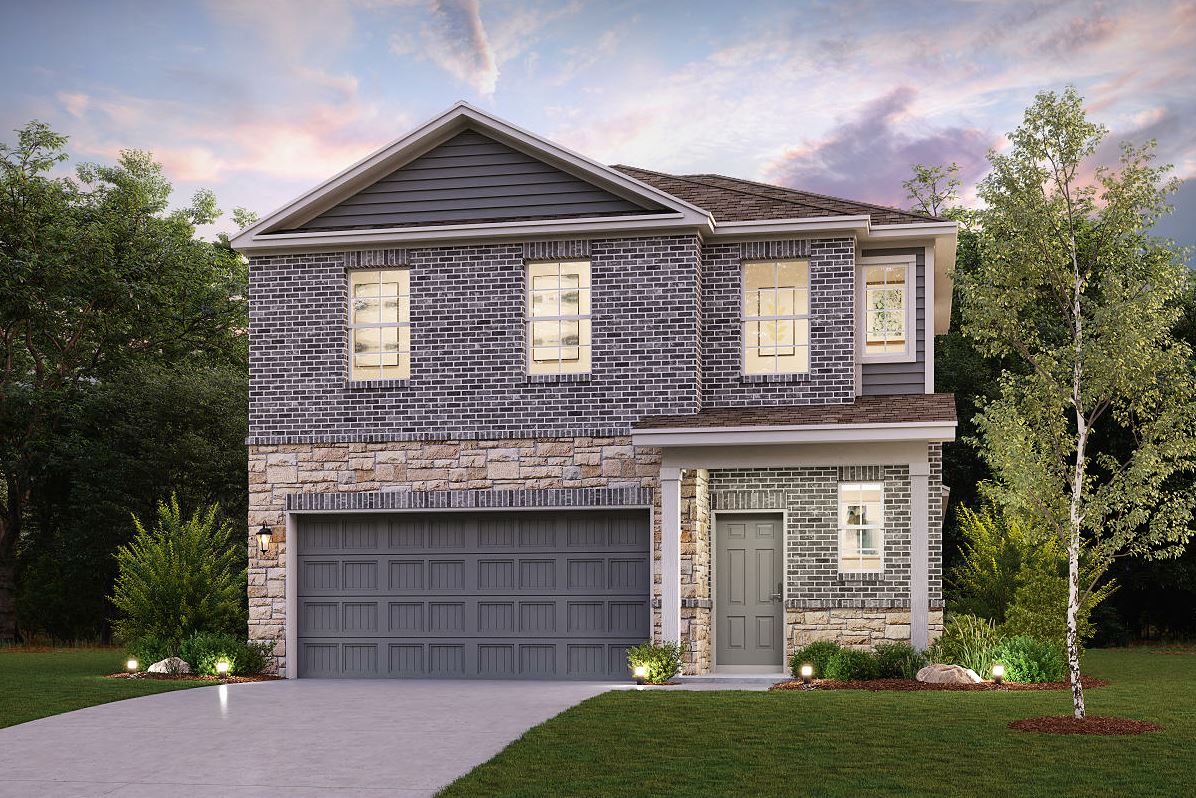A house with a garage.