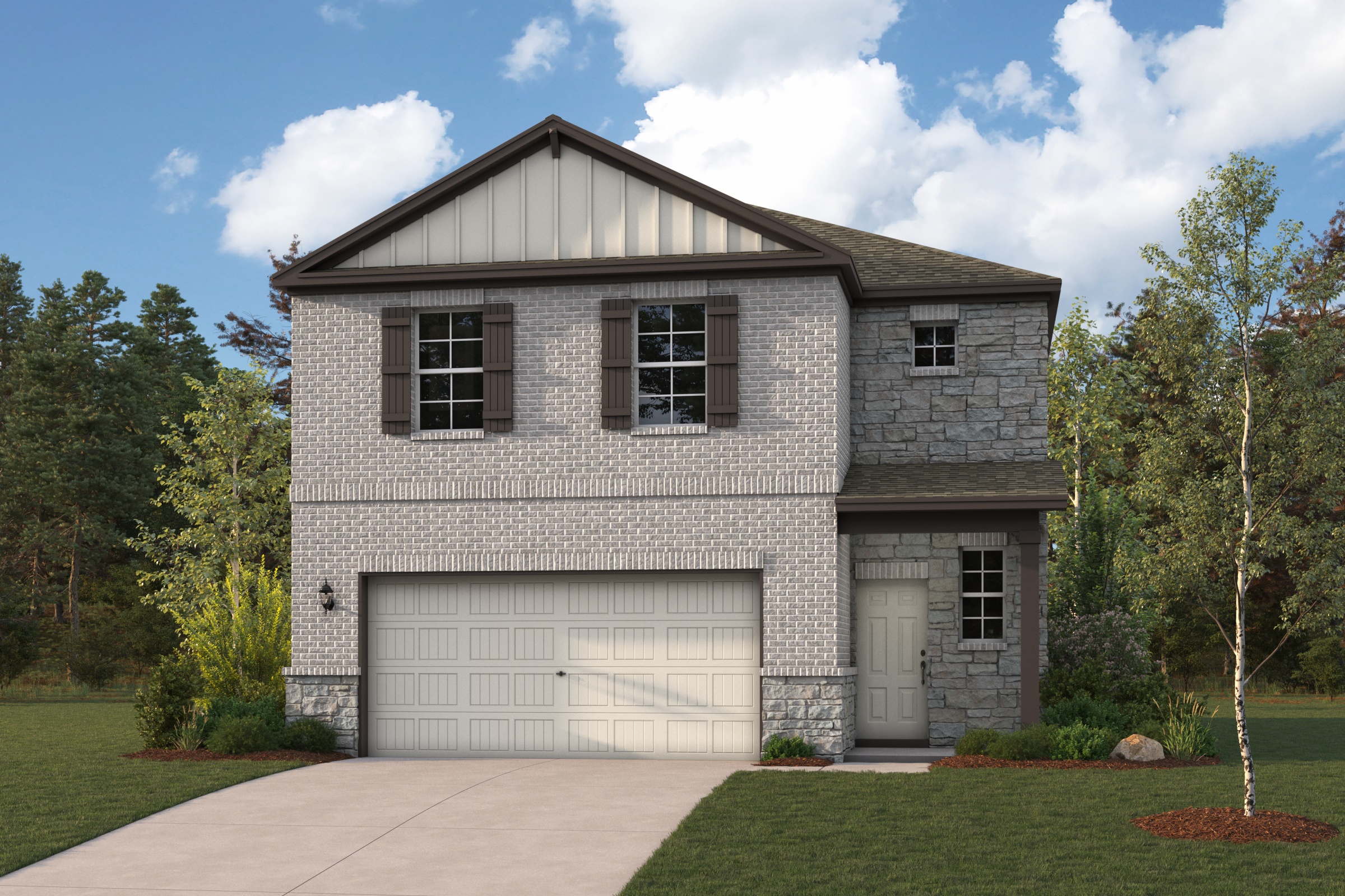 A house with a garage.