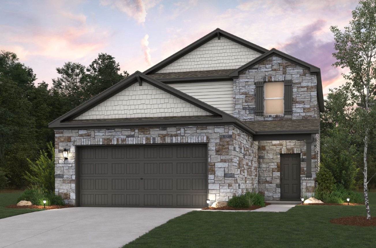 A house with a garage.