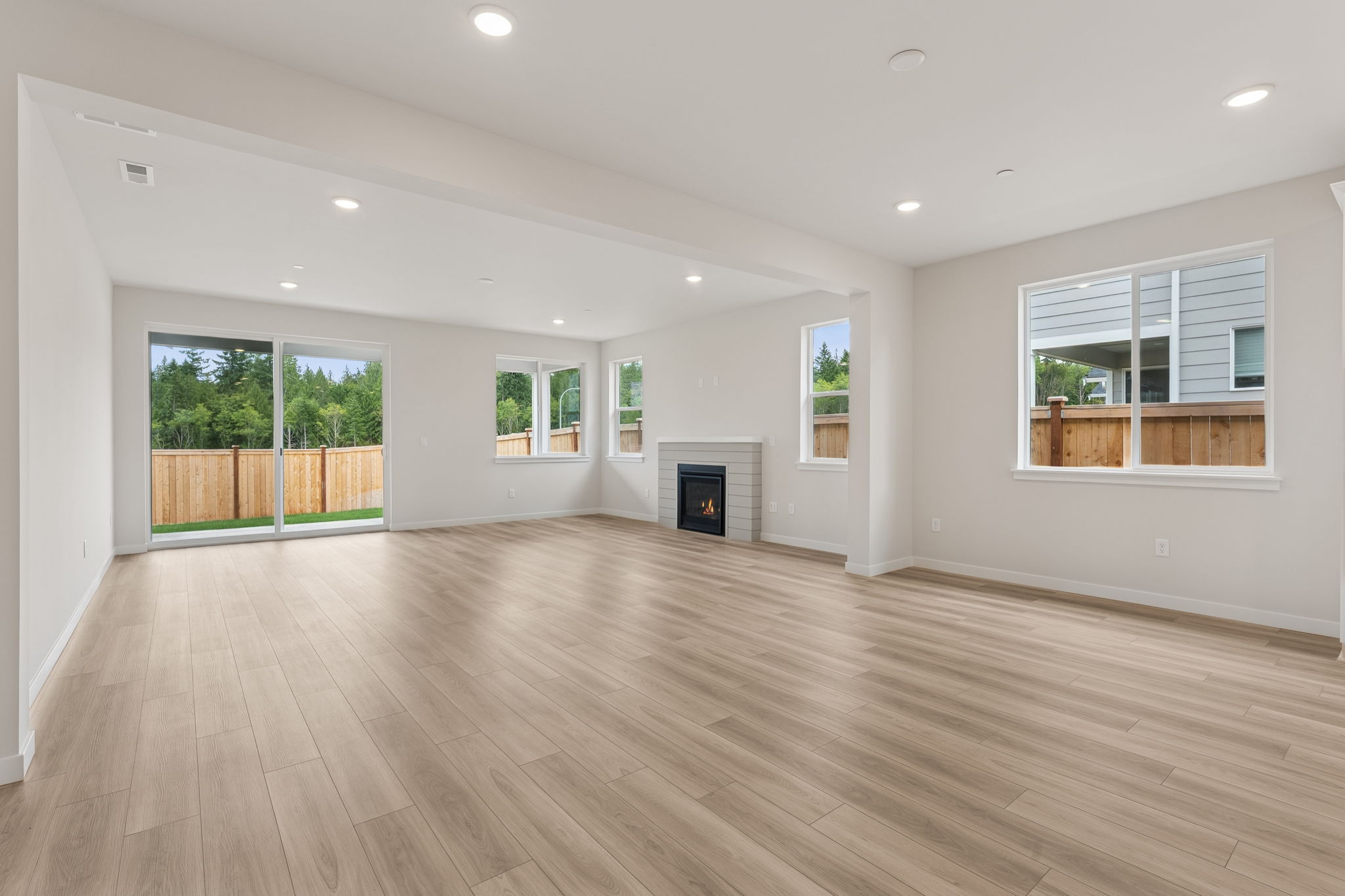 A large empty living room.