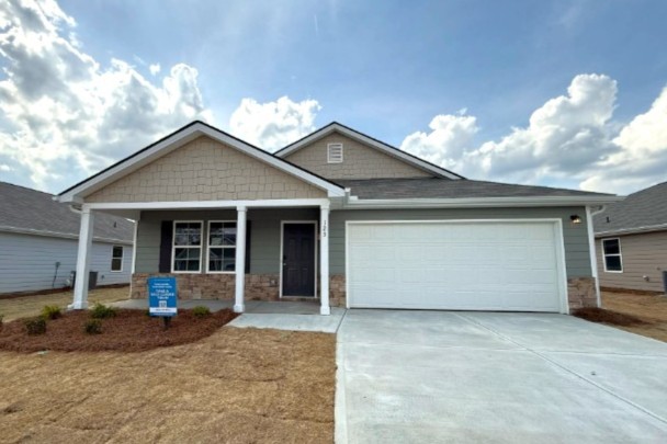 A house with a garage.